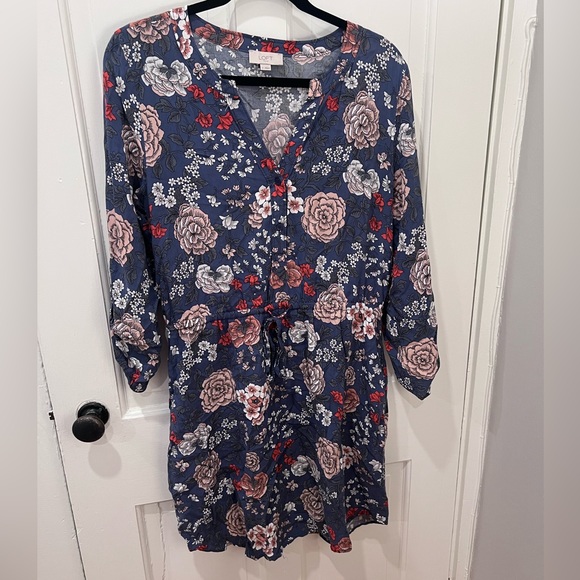 Loft Outlet floral button front dress - Picture 1 of 8